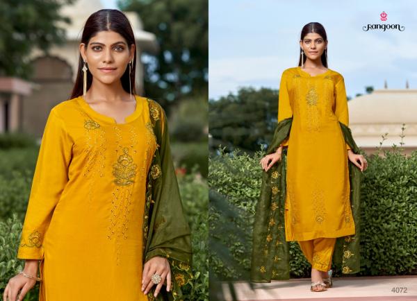 Rangoon Daisy Viscose Embroidery Designer Readymade suit